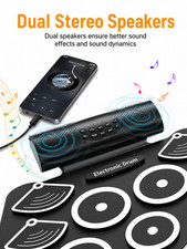 Electronic Drum Set for Kids 9 Pad Roll Up Digital Drums with Speakers MIDI