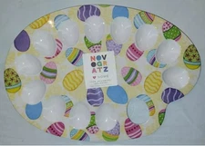 Novogratz Deviled Egg Platter Easter 15” Melamine Oval Serving Tray Palette