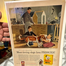 Friskies Vintage Meal Dog Food Print Ad, Pets Theme, Multicolor, Tagline