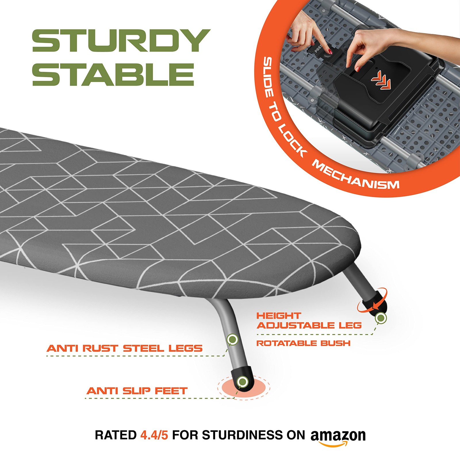 Table Top Ironing Board with Wall Mount, D-Crease, Portable Space Saving Mini...