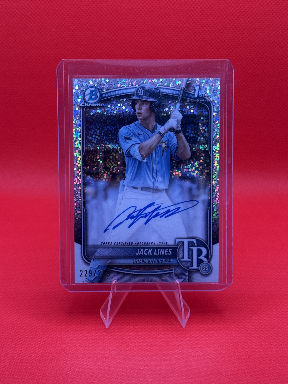 2025 Bowman #CPA-JLI Jack Lines Chrome Prospect Auto Speckle Refractor #/299