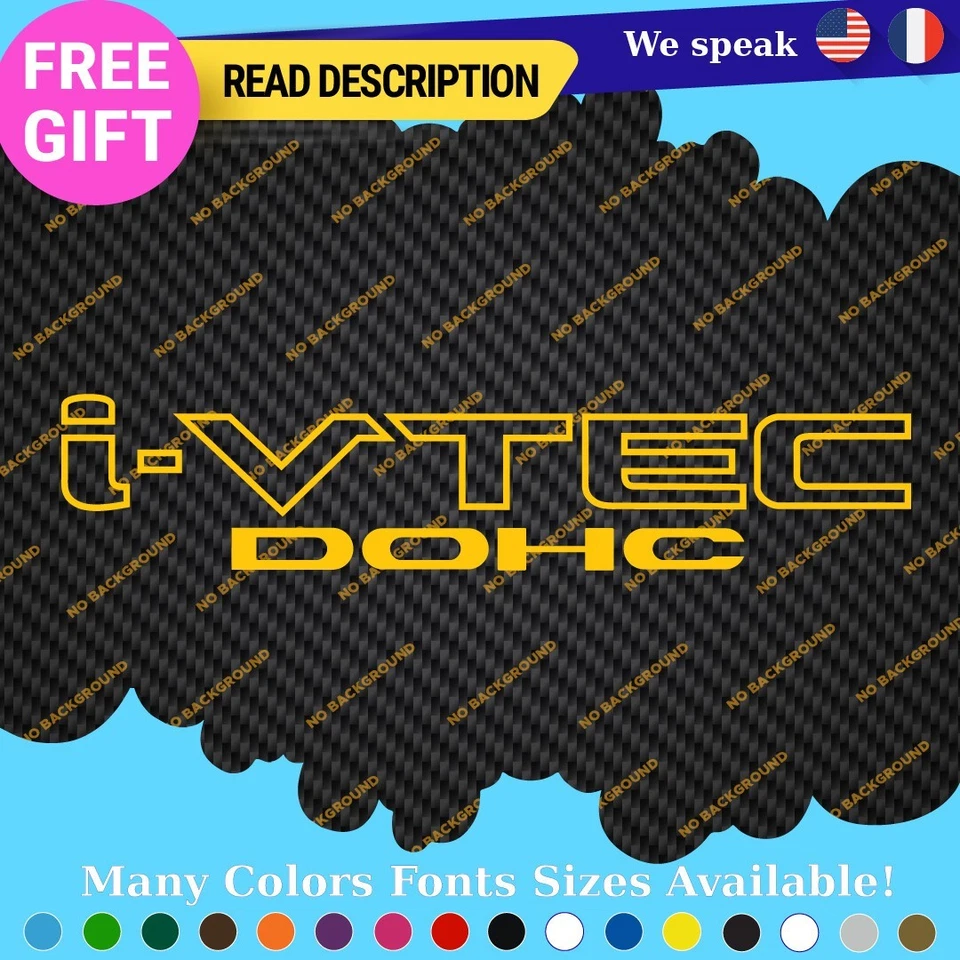IVTEC Turbo DOHC Decal Sticker Vinyl Honda Civic Accord JDM Drift RSX Type VTEC Foto 3 de 4