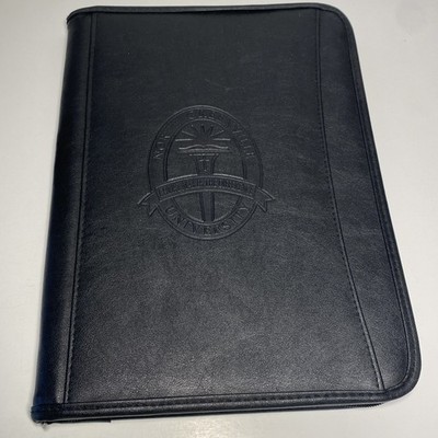 North Greenville University Leather Padfolio NG Leed's Black Zippered