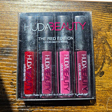 HUDA BEAUTY The Red Edition Liquid Matte Mini Lipsticks 4pc Set 0.064oz