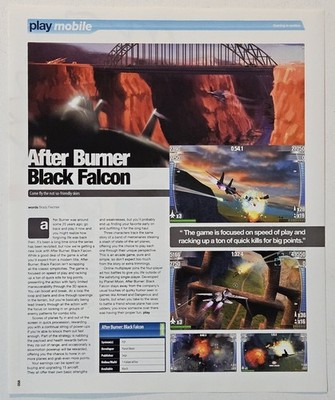 After Burner Black Falcon Sega PSP Video Game Print Ad Magazine Review 2007