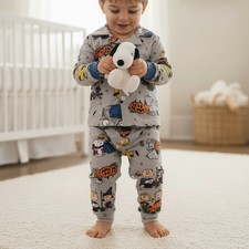 Peanuts Halloween Snoopy Friends 2 Piece Fleece Pajama Set Size 24 MO NWT