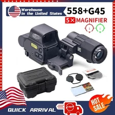 558 Holographic Reflex Red/Green Dot + G45 5X Sight Magnifier Picatinny QD Mount