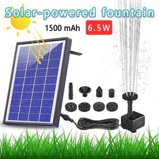 6.5W Solar Water Fountain,Upgraded Solar Pond Pump With 1500 mAh Battery Garden