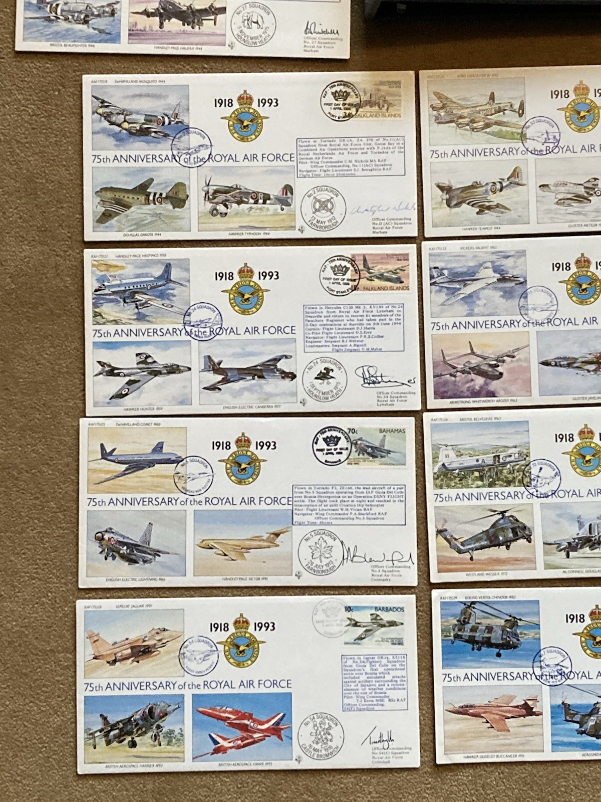 Album of 30 RAF Covers (Full Set) - 75th Anniversary of The RAF - All CO Signed