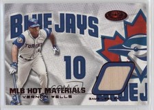 2002 Fleer Hot Prospects MLB Hot Materials Red 3/50 Vernon Wells #HM-VW 1o3