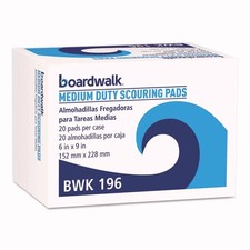 Boardwalk 196 6" x 9" M Duty Scour Pad - Green 20/CT New