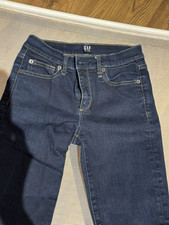 Gap Women's Skinny Jeans Blue Dark Wash Denim 5-Pocket Button Zip