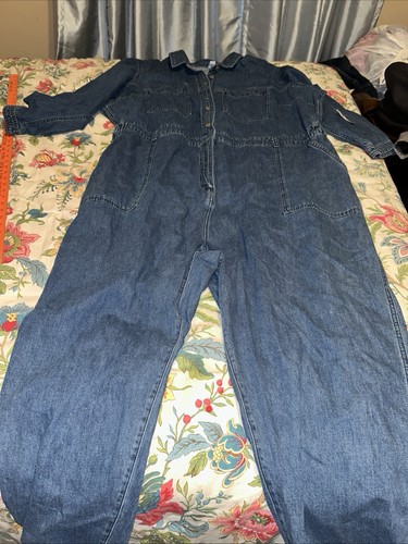 Old Navy Damen Übergröße 4X blau Denim Pullover Overall neu mit Etikett (A12)