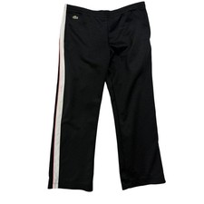 Vintage Lacoste Sport Track Pants Black Side Stripe Athletic Pants Size 6