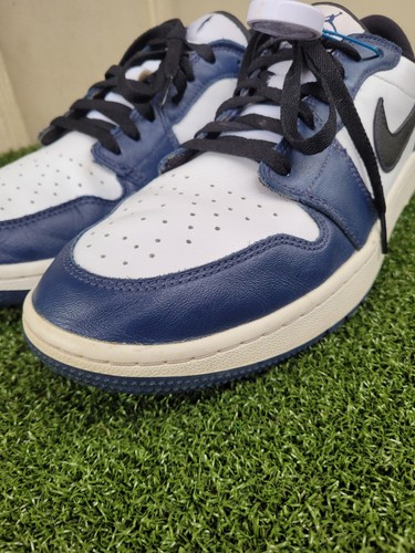 Nike AIR JORDAN 1 SCARPE DA GOLF BASSE, NAVY/BIANCO Uomo US 12,5 EUR 47 UK 11,5 - Foto 12 di 22