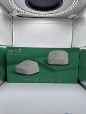 eero 7 Dual-Band Mesh WiFi 7 Router System 2 Pack White 2.5GbE Sealed NEW