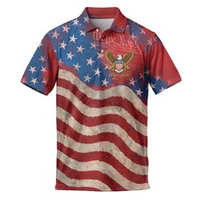 Mens USA Eagle Bowling Polo Shirt