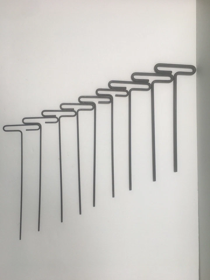 Allen Wrench Tools Standard T-Grip Hex Keys 9" to 10" Long Set of 9 Steel Black - Image 2 of 4