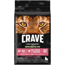 Grain Free Indoor Adult High Protein Natural Dry Cat Food with Protein from C...