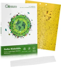 20 Pack Gnat Sticky Traps for Indoor and Outdoor, Fruit Fly Paper Sheets Yellow