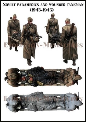 EVOLUTION MINIATURES 1:35 SET EM-35247 WW2 SOVIET PARAMEDICS & WOUNDED TANKMAN