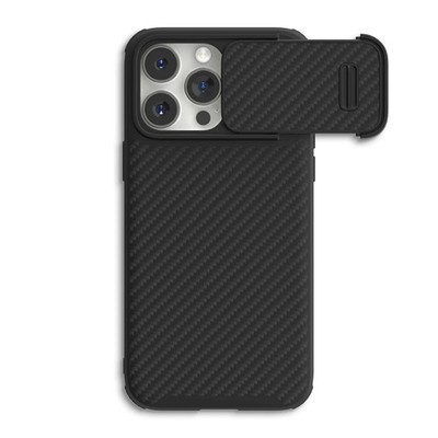 Nillkin iPhone 14 Pro Max Hülle Kunstfaser Slim & Stoßfest - Schwarz