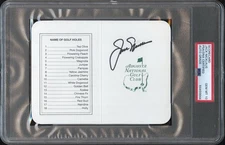 JACK NICKLAUS SIGNED MASTERS SCORECARD GOLF PSA/DNA AUTO 10