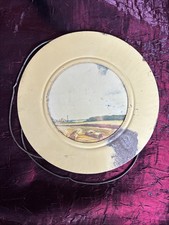 Vintage Chimney Flue cover, Farm scene, 7.75 inch metal cover.