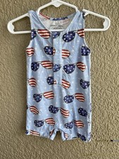 Caden Lane Patriotic Stars  One-Piece Romper Boys 3-6 Months