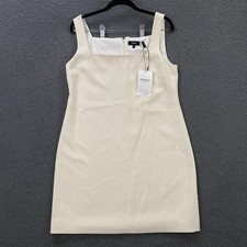  295 Theory Dress size 8 SQ NK SHIFT MINI Rice Admiral Crepe