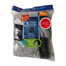Hanes Boys Size Medium 10-12 Heather Blue 3 Pack Imperfect Boxer Brief All Grey