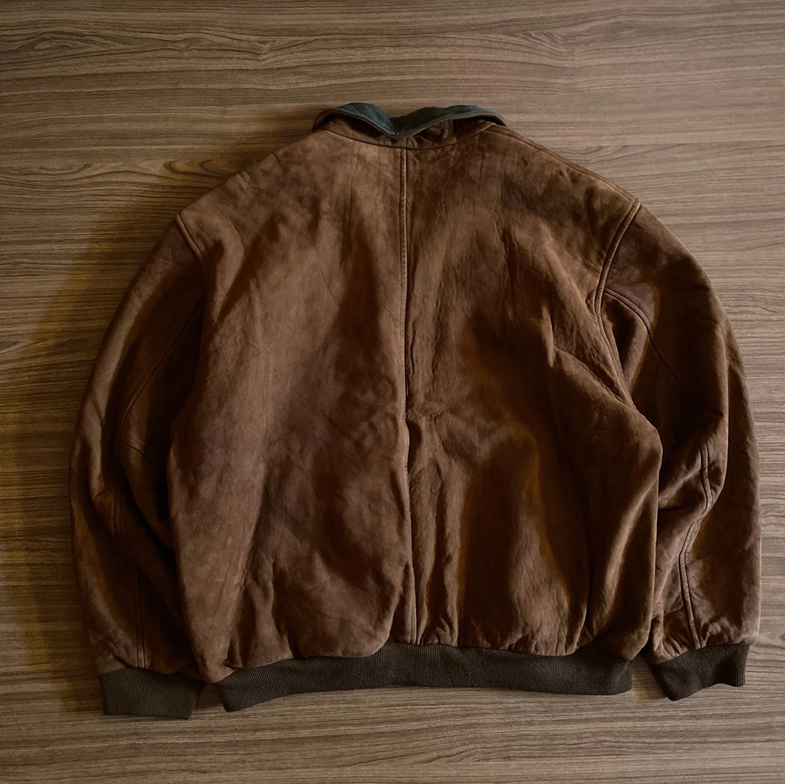 Vintage LL BEAN Leather Suede Bomber Jacket Flannel Lined USA Made image 8