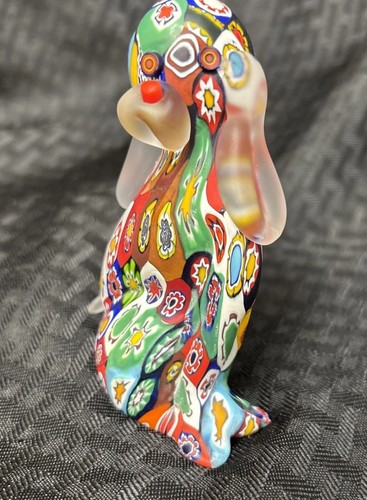 Vintage Murano Glass Hound Dog Millefiori Art Figurine Multi Color 4” - Picture 6 of 10