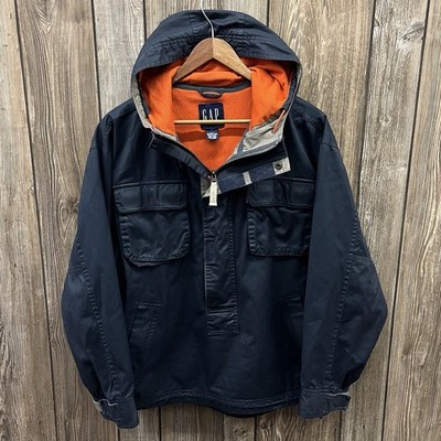 Vintage Gap 3/4 Zip Pullover Anorak Jacket Outdoors Pockets Navy Blue Mens Large