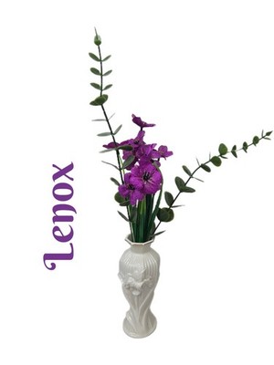 Lenox Iris Vintage Bud Vase Ivory Porcelain With 24K Gold Trim 3D Affect 
