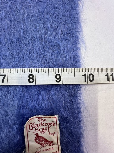 Vintage Blackcock Scarf Mohair Made Scotland Gibson & Lumgairl Blue 70s - Picture 10 of 14