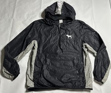 VICTORIA SECRET PINK Womens Quarter Zip Pullover Hooded Windbreaker Sz M-L