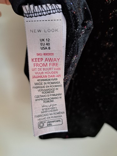 New Look Velvet Dress UK 12 Glitter Animal Print Twist Wrap Style Black Short - Picture 14 of 16