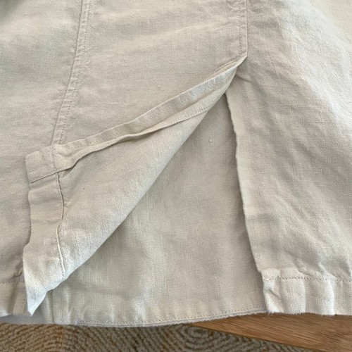 Eileen Fisher Irish Linen Button Front Tunic Top Shacket Pockets Women's Size M - Picture 5 of 6