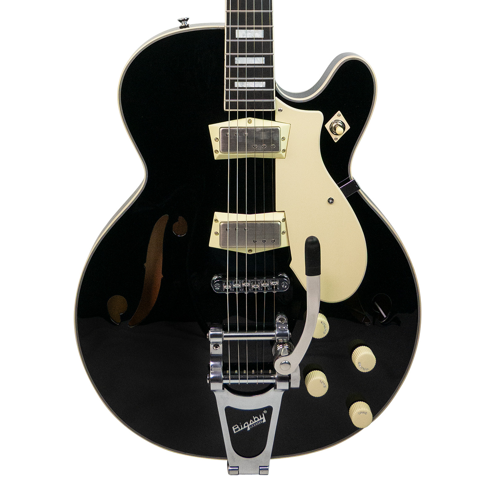 Silvertone 1446VBK Semi-Hollow Electric Guitar - Gloss Black - Open Box
