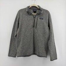 Patagonia Mens Better Sweater 1/4 Zip Fleece Pullover Gray Heather Size Small