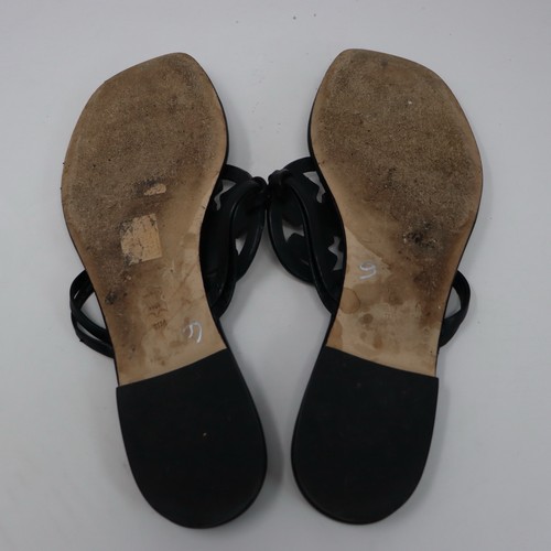Tory Burch Miller Jeweled Black Leather Sandals Womens Size 11 - Picture 7 of 8
