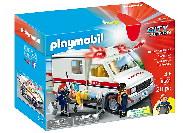 Ambulance Playmobil City Action 5681 avec effets sonores et lumineux pour enfant
