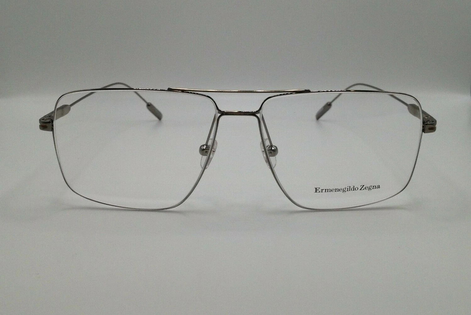 Ermenegildo Zegna EZ 5225 008 Shiny Gunmetal Slim Aviator Eyeglasses 56 14 145