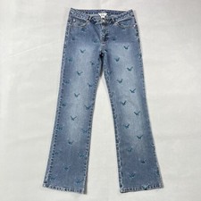 Vintage Lilly Pulitzer Jeans Women 4 Blue Embroidered Birds Stretch