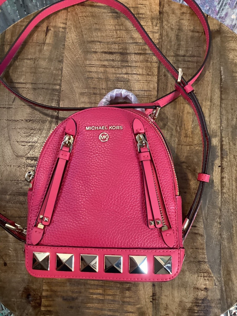 Michael Kors Mini Brooklyn Rubin Red Studded Backpack  display picture 2