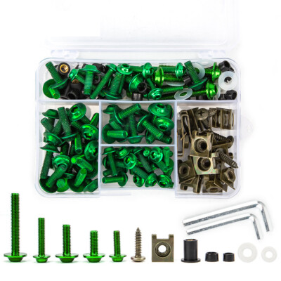 177Pcs Complete Fairing Bolt Kit Body Screws Fit For Motorcycle Bicycles Green