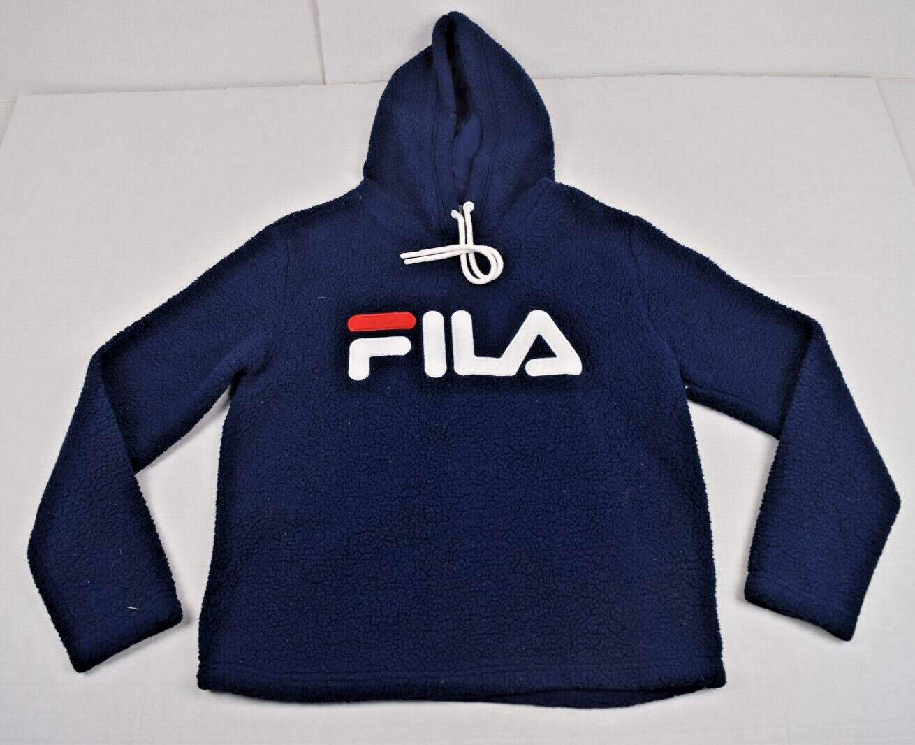 Felpa vintage Fila pile taglia S anni 90 blu navy logo FILA felpa morbida soffice