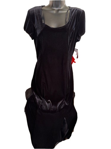 Scarlett Nite Evening Dress Womens 14 Short Cap Sleeve Draped Front Maxi  Black | eBay