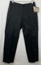 Lee Pants Woman 14 Black Performance Khakis Straight Leg Stain Resist Seam NEW